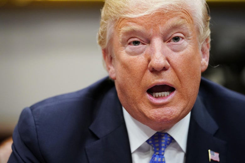 President Donald Trump speaks during a roundtable discussion on Thursday.